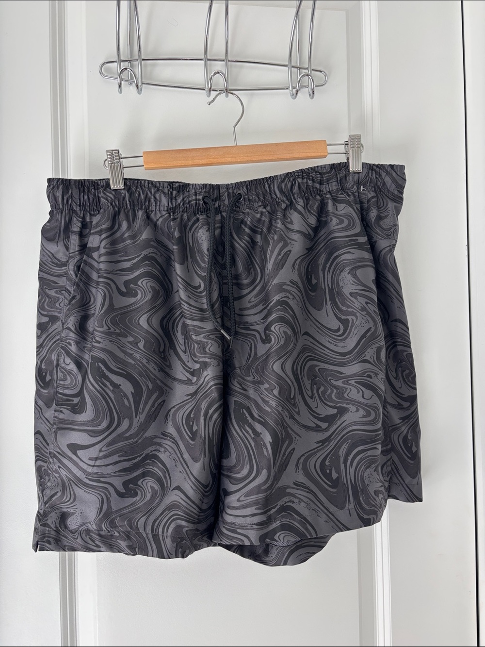 DSG Black & Charcoal Swirl Men's Swim Trunks
